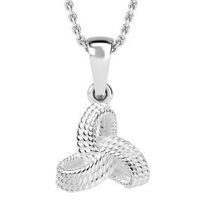 Sterling Silver Love Knot Design Pendant w/Stainless Steel Chain